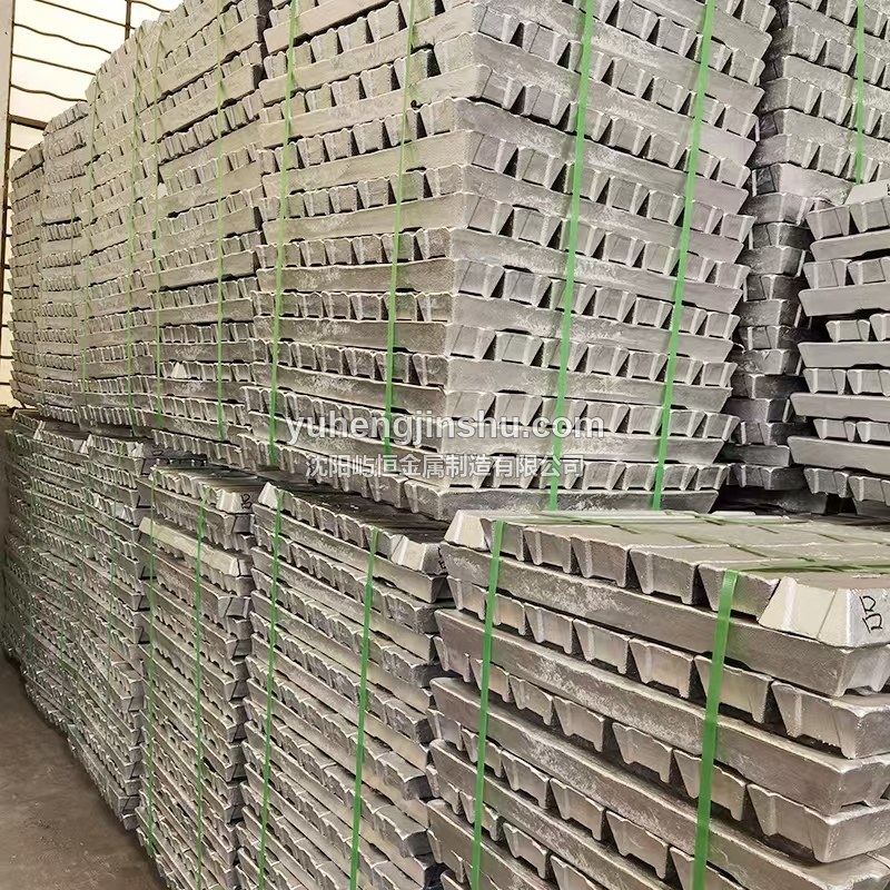 Zinc-based cast alloy ingots stacked after casting