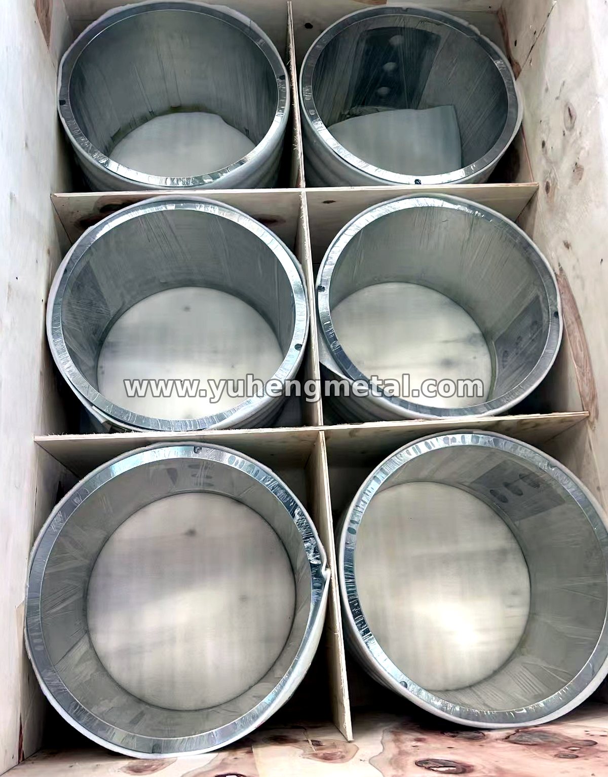 Babbitt bearing bushings packed in a wooden crate for shipment